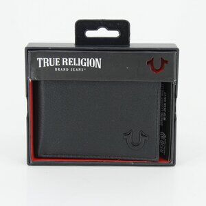 True Religion Leather Wallet with RFID Protection – New in Box - Black